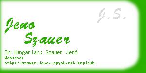 jeno szauer business card