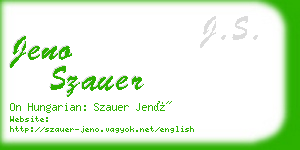 jeno szauer business card